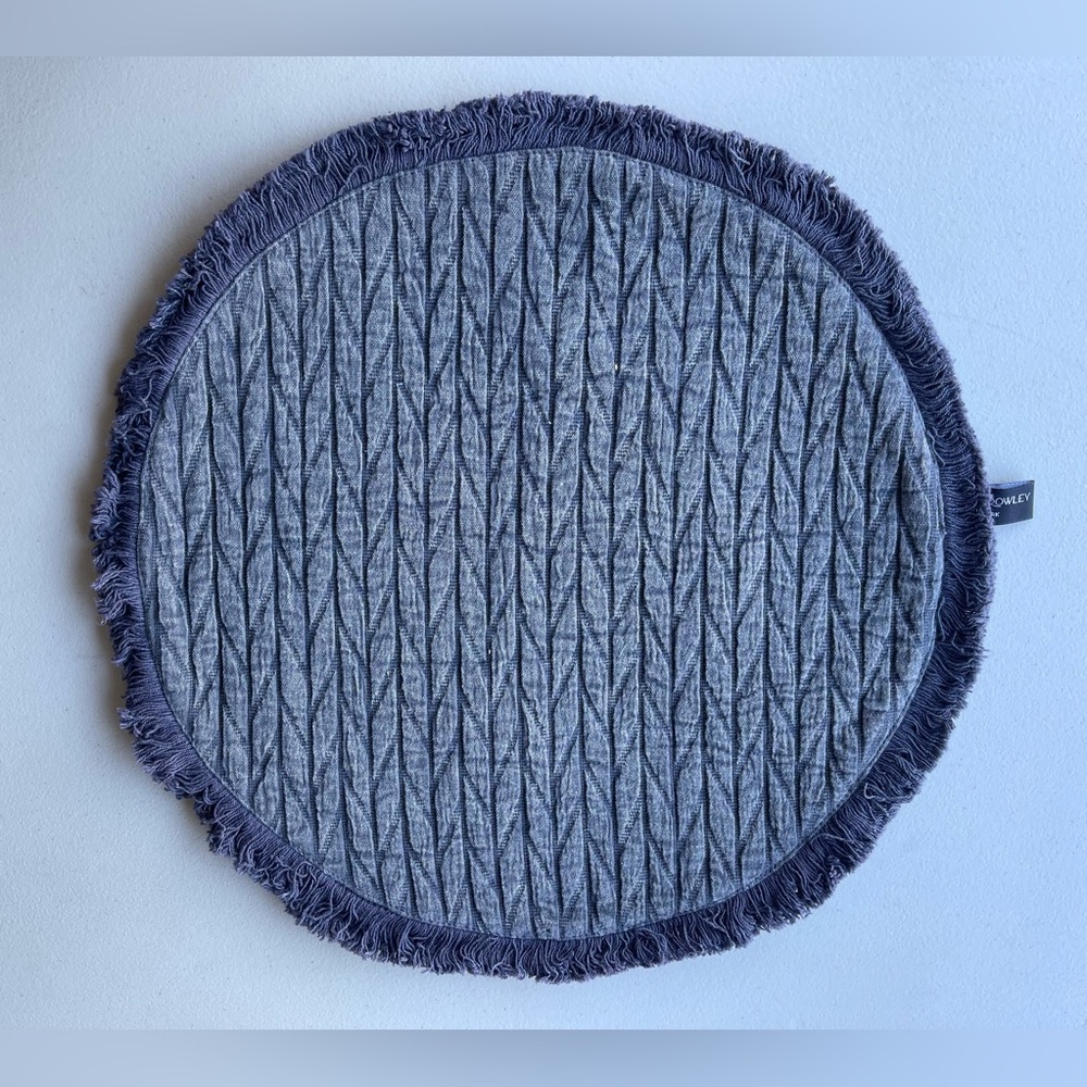 Brand New - Navy Blue Textured Round Home Accent Placemat - Set of 4
